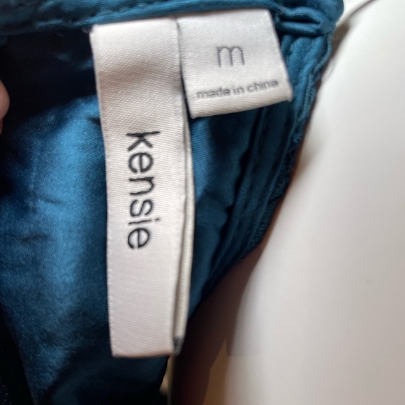 Kensie teal fit and flare mid dress sz M - Picture 3 of 8